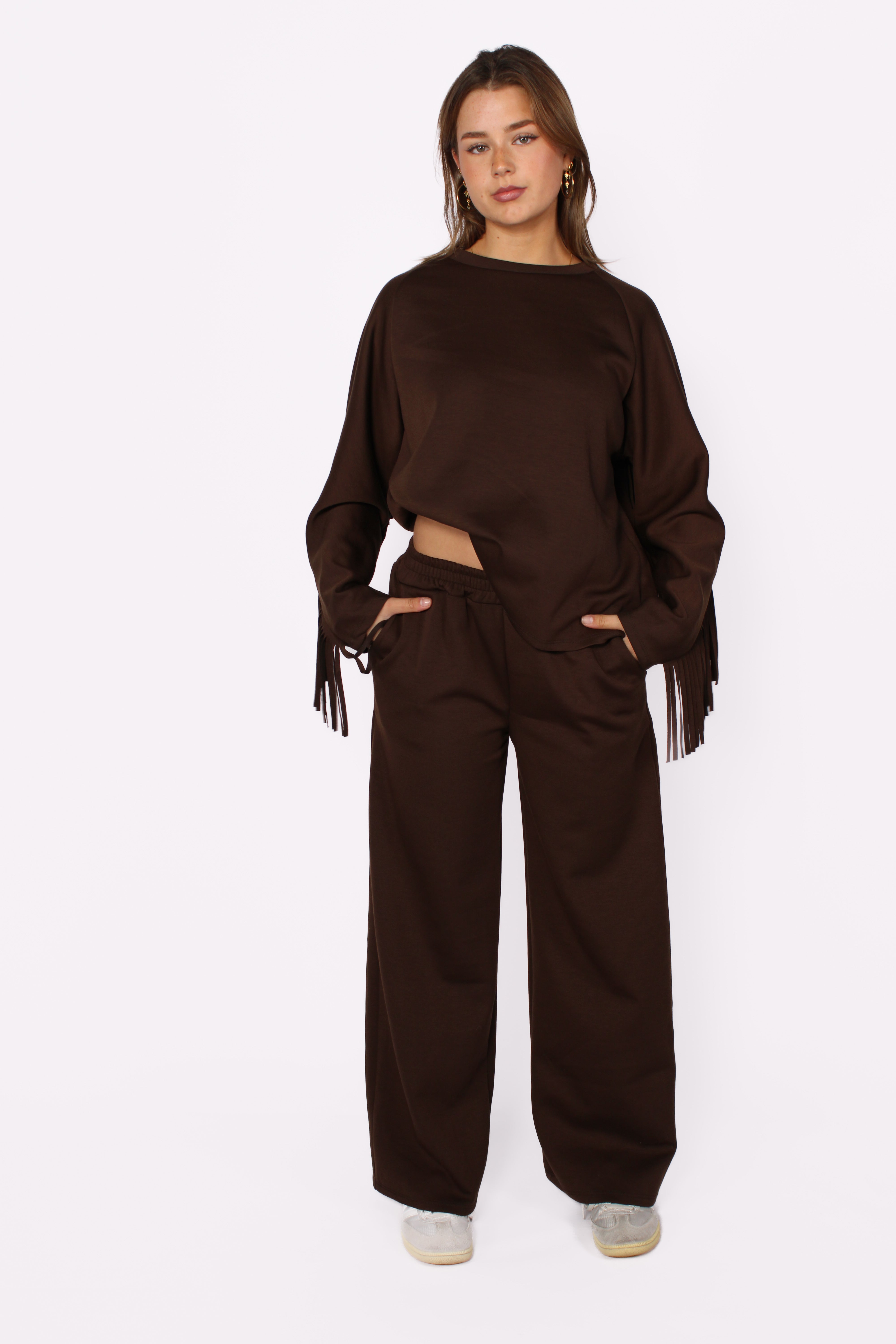 FRINGE CHILL SET - BROWN