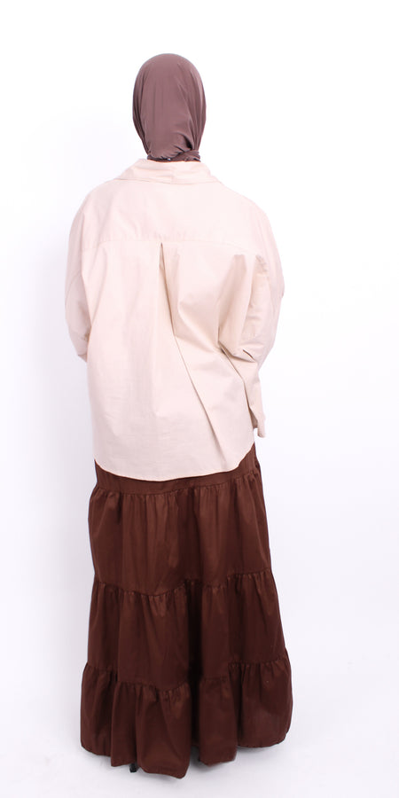 DREAMSCAPE MAXI SKIRT - BROWN