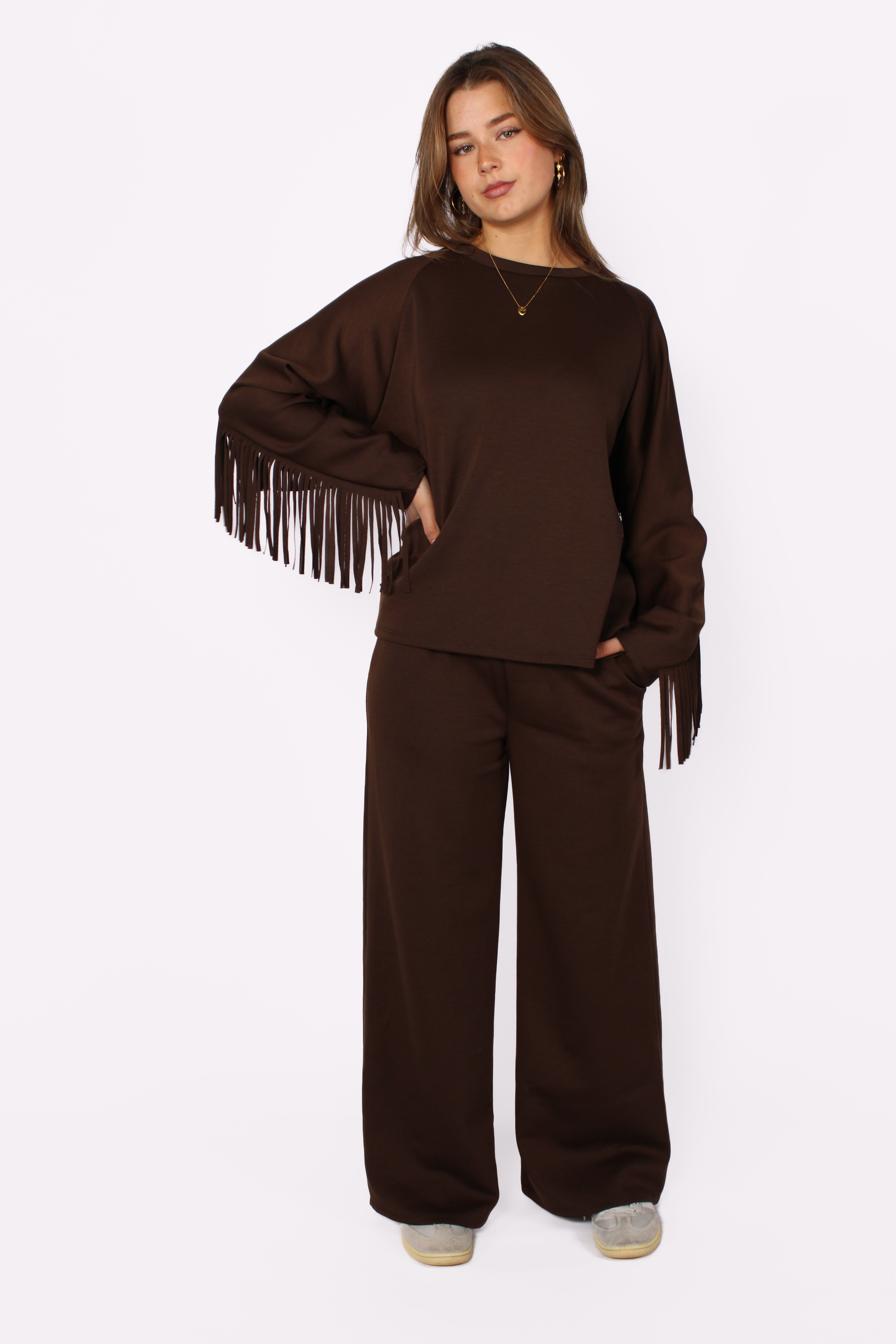 FRINGE CHILL SET - BROWN