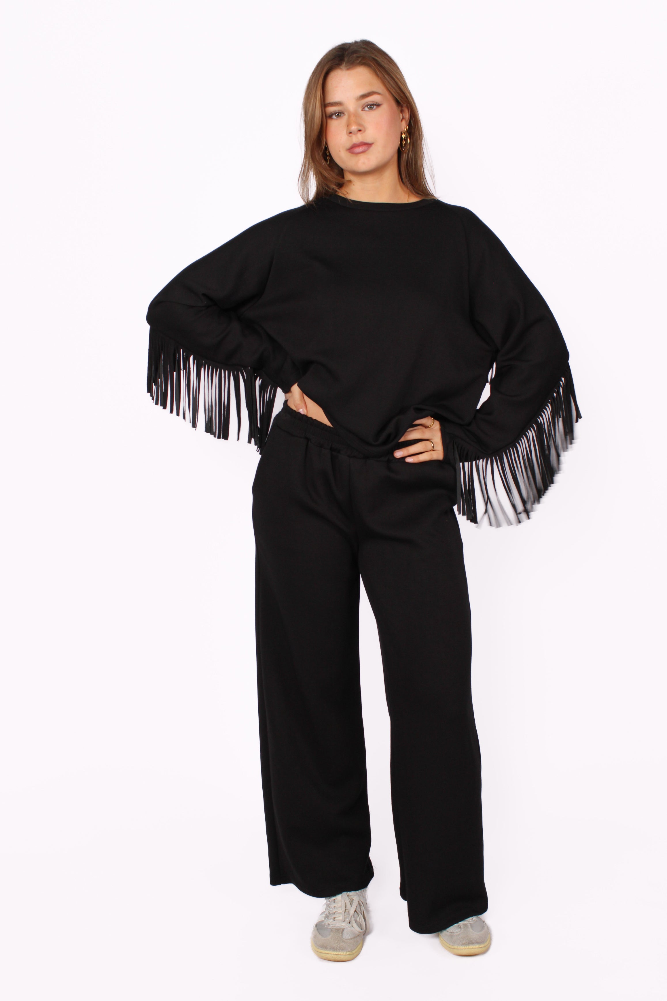 FRINGE CHILL SET - BLACK