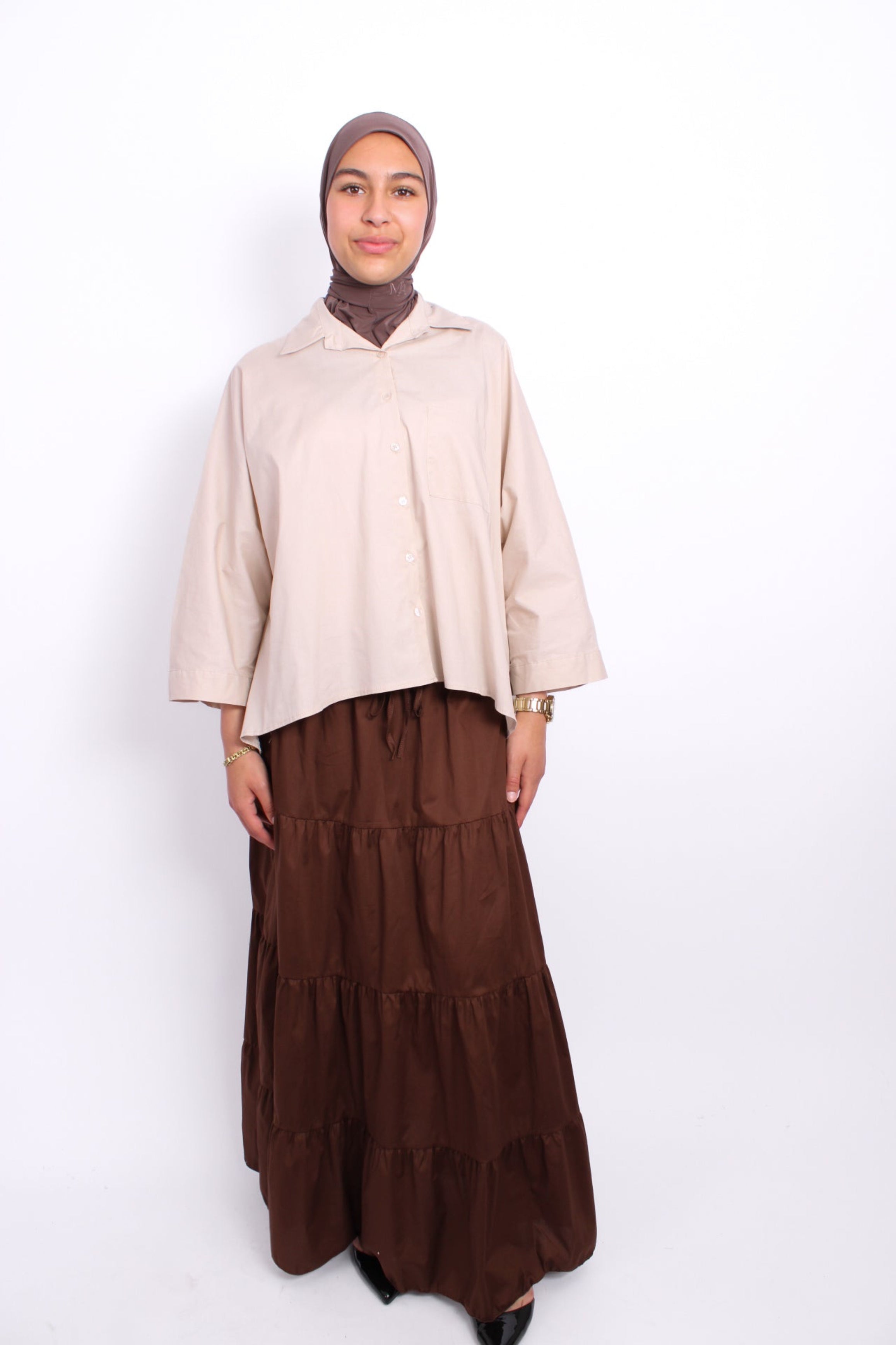 DREAMSCAPE MAXI SKIRT - BROWN