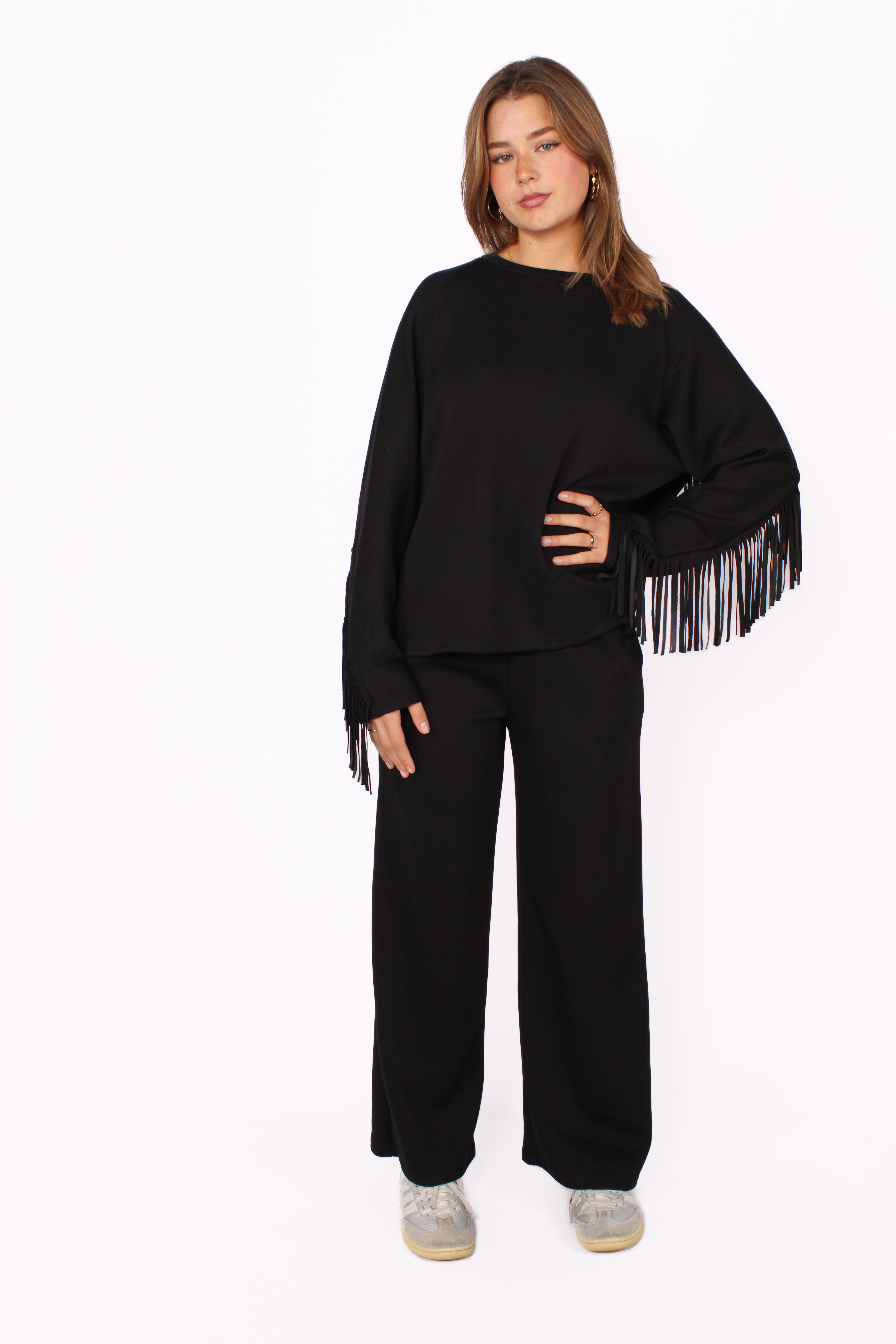 FRINGE CHILL SET - BLACK