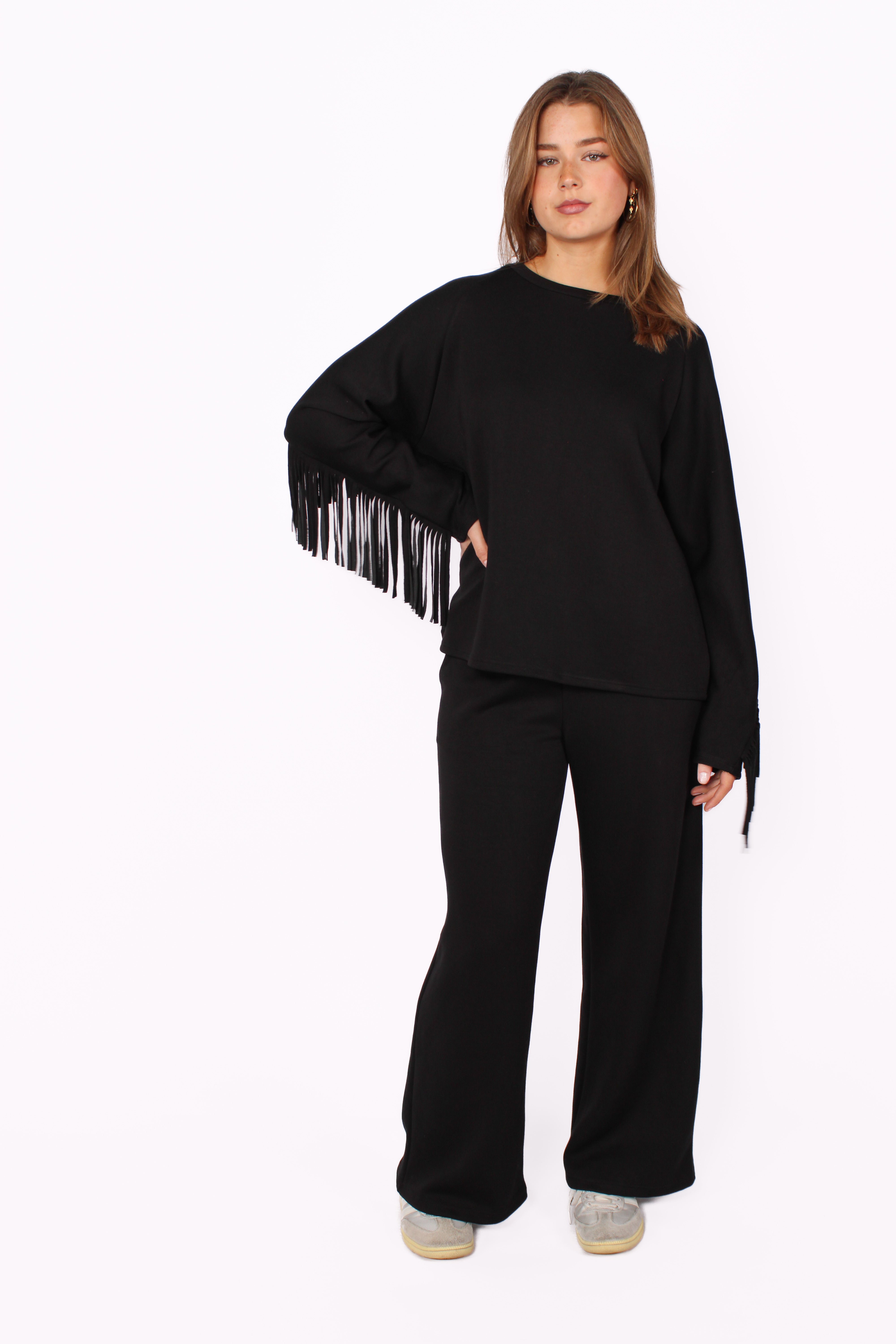 FRINGE CHILL SET - BLACK