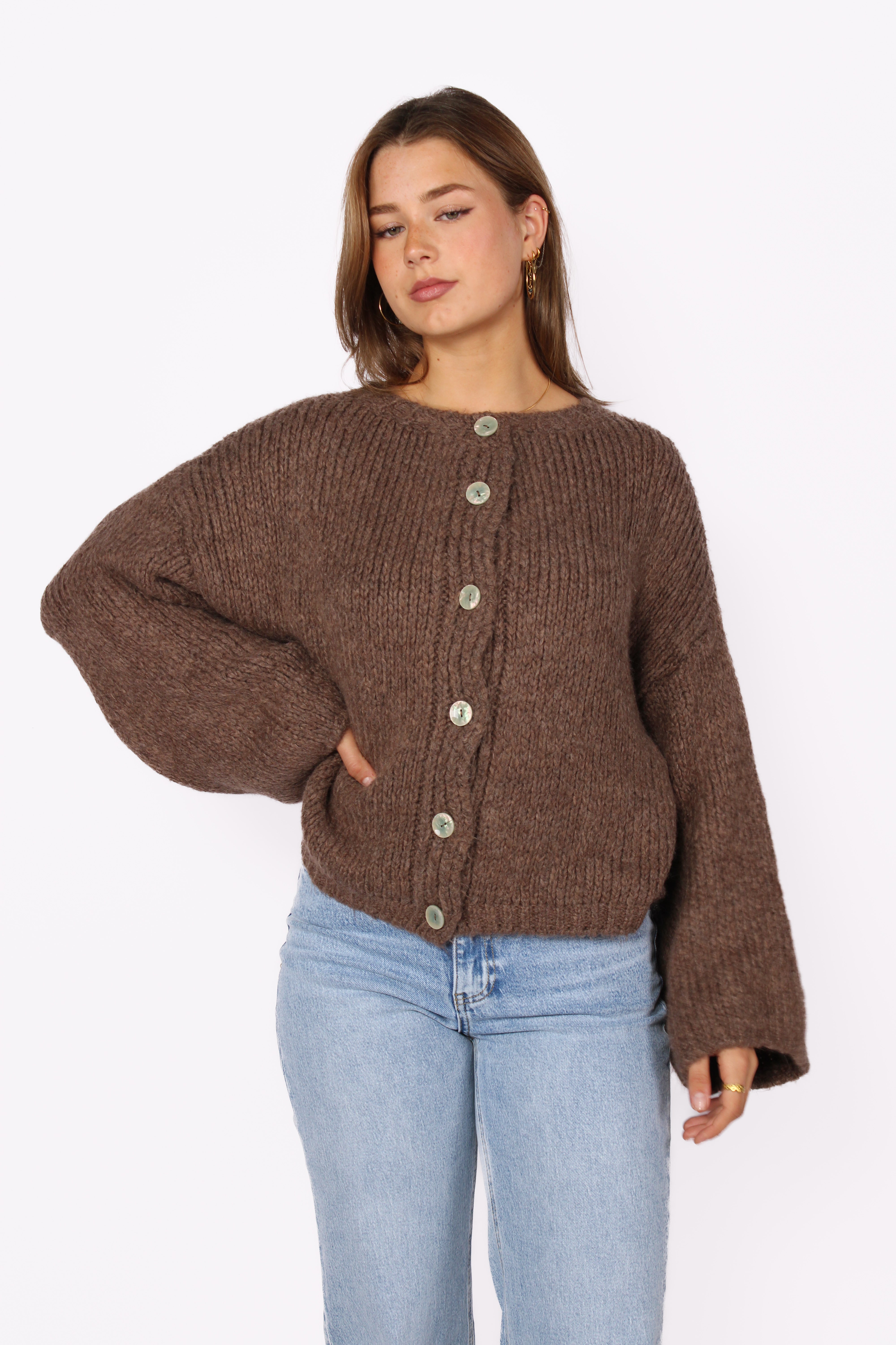 EMILY CARDIGAN - TAUPE