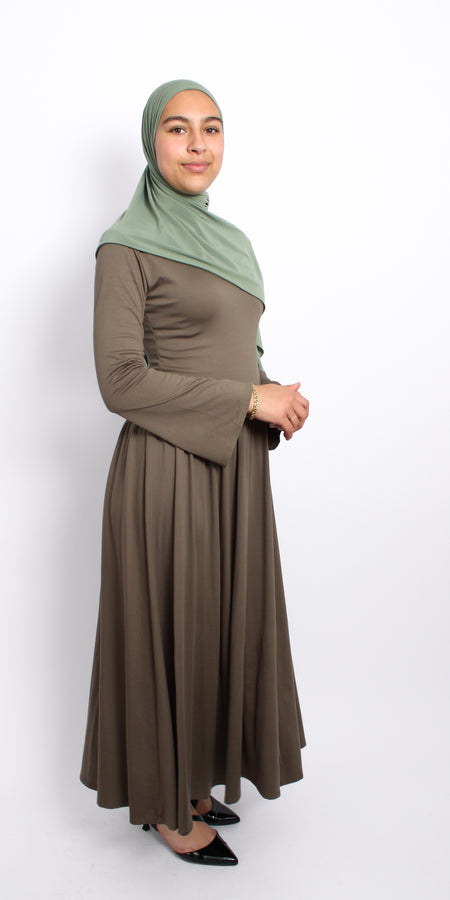 ON THE DAILY DRESS LONG SLEEVE - ARMY GREEN