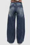 BELTED WIDE LEG JEANS