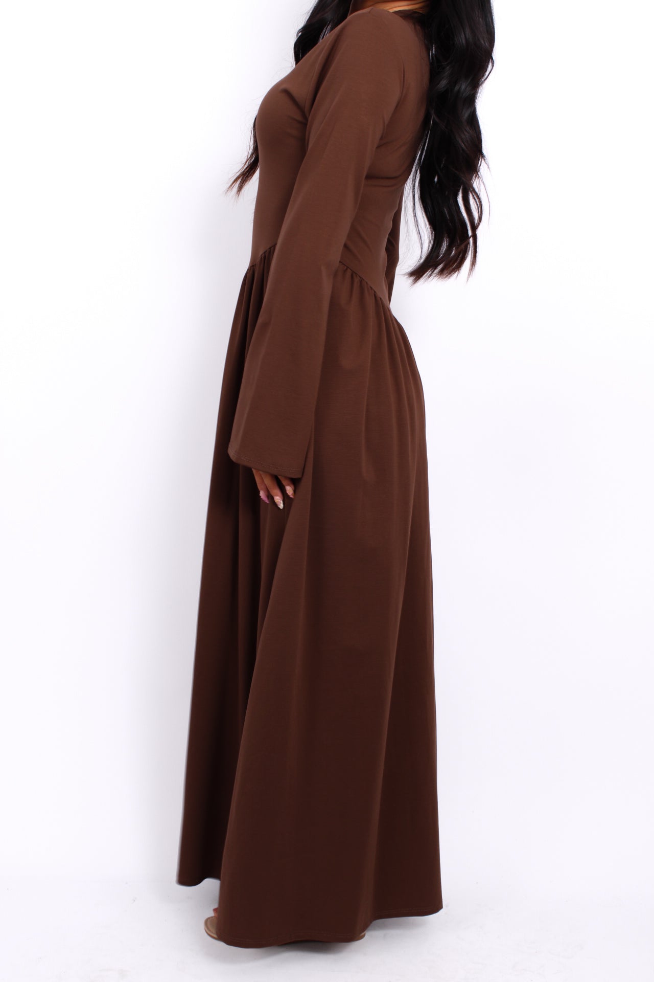 ON THE DAILY DRESS LONG SLEEVE - BROWN
