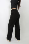 Petite zwarte broek met stretch, geschikt voor een comfortabele pasvorm en bewegingsvrijheid