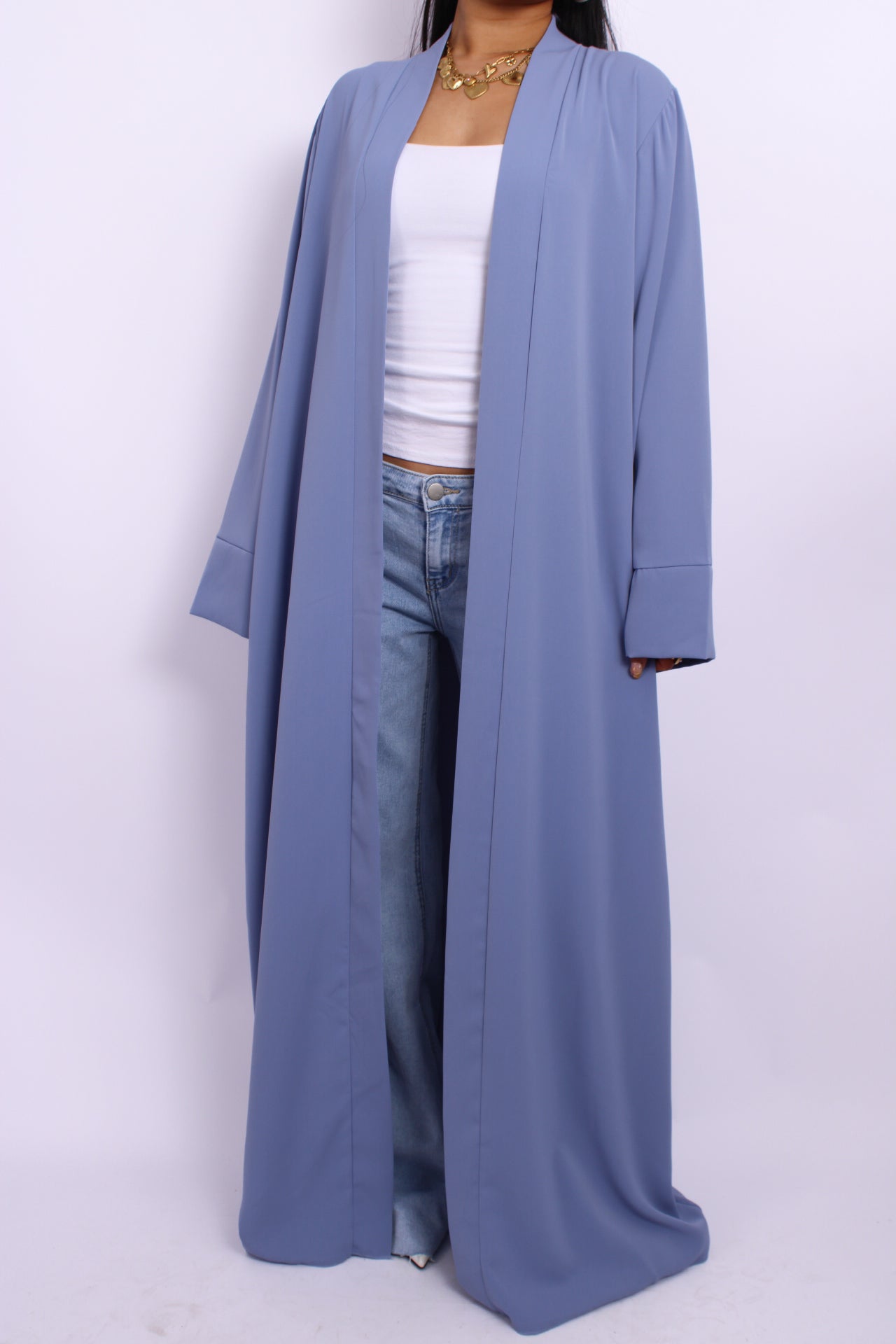 SILKY KIMONO - DENIM BLUE