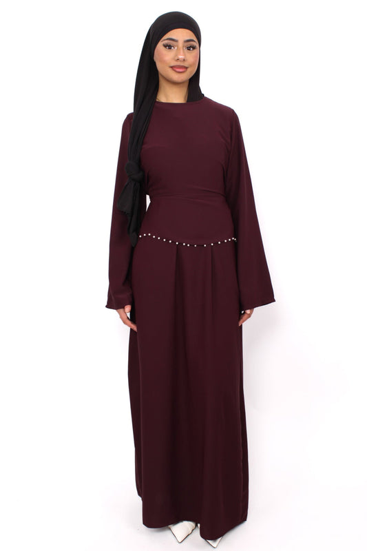 MARWA DRESS - BURGUNDY