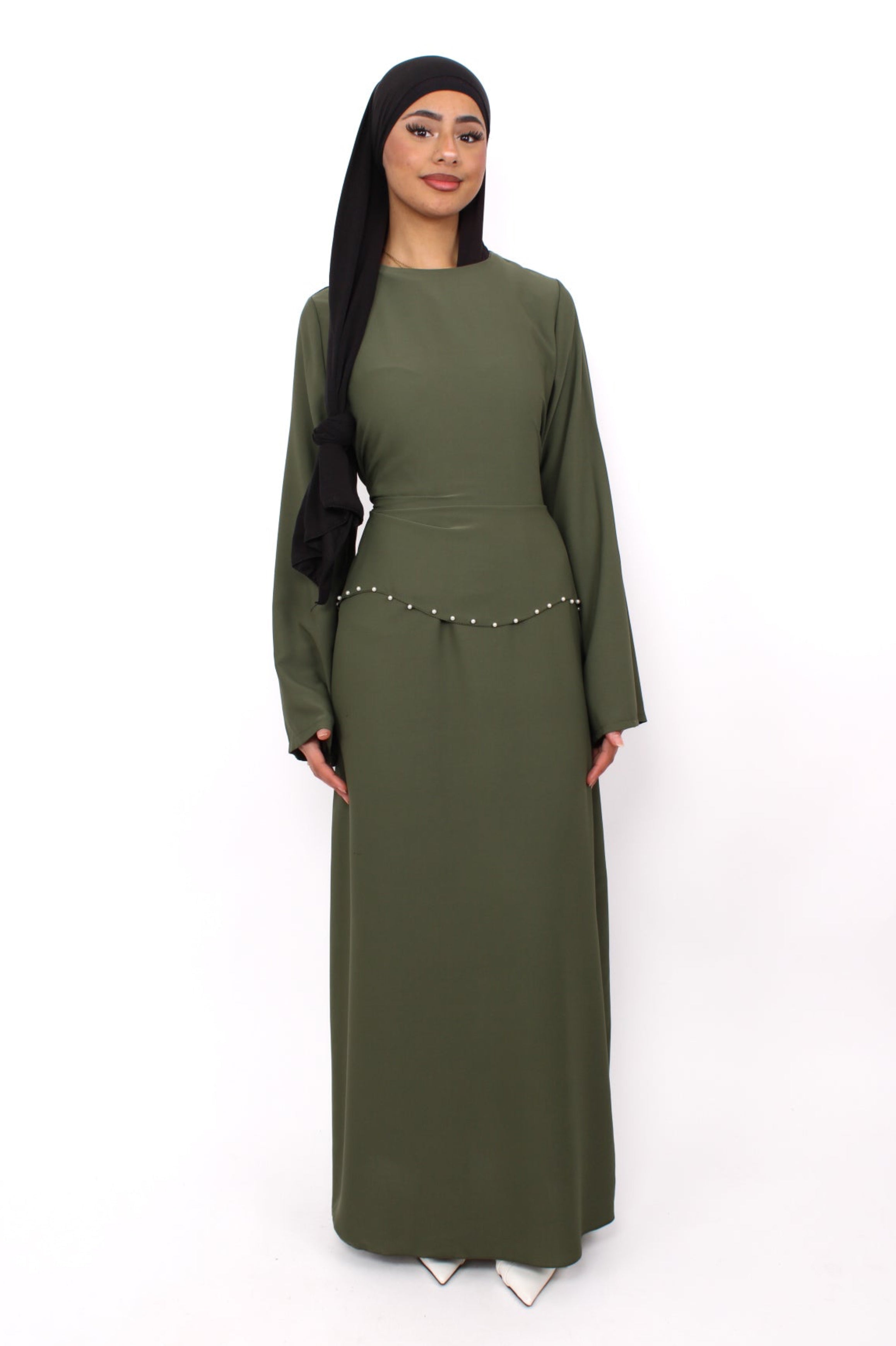 MARWA DRESS - ARMY GREEN