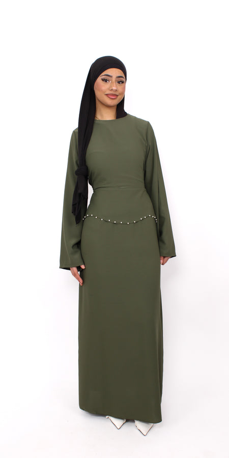 MARWA DRESS - ARMY GREEN