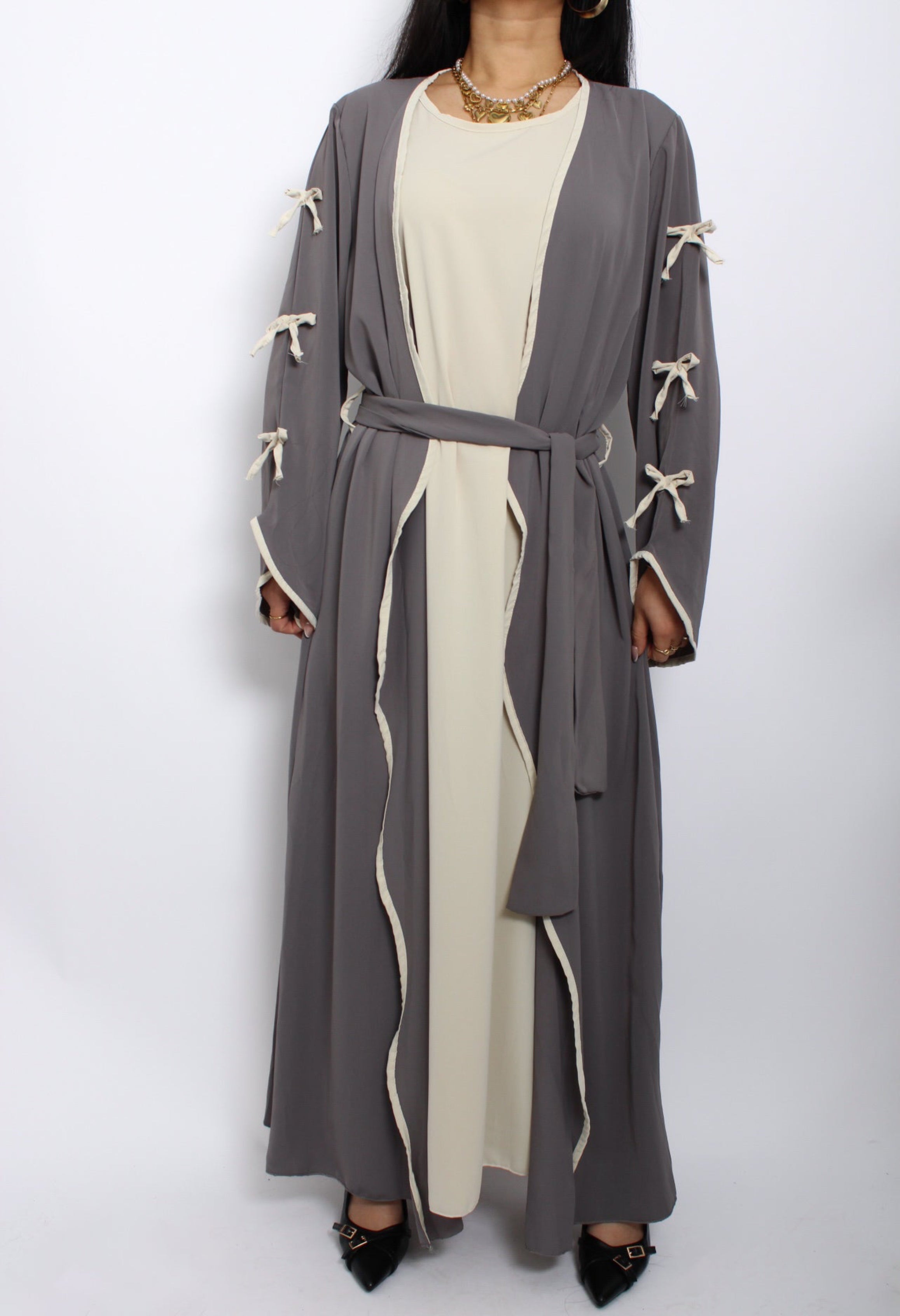 ABAYA BOW SET - GREY