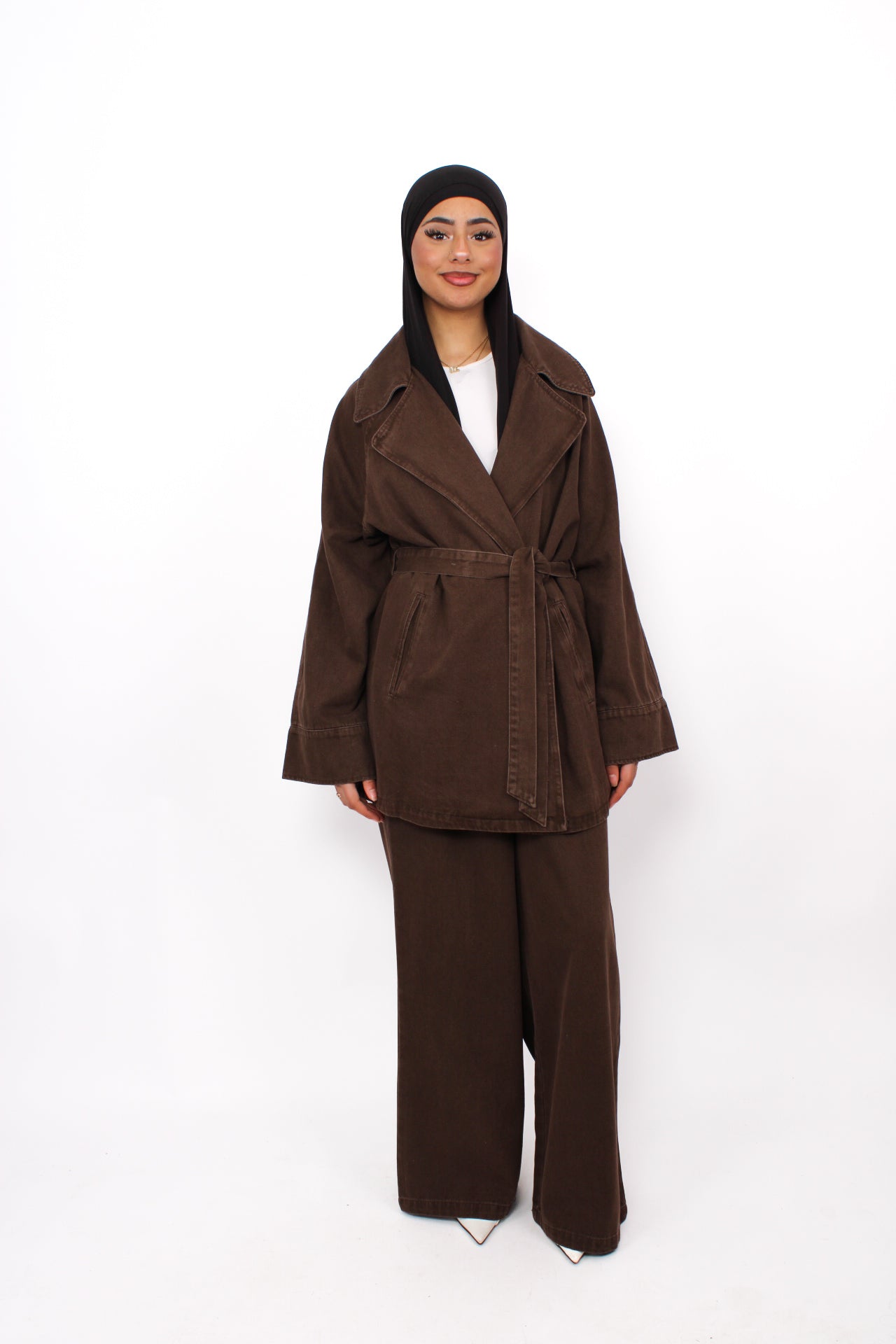 ESRA DENIM SET - BROWN