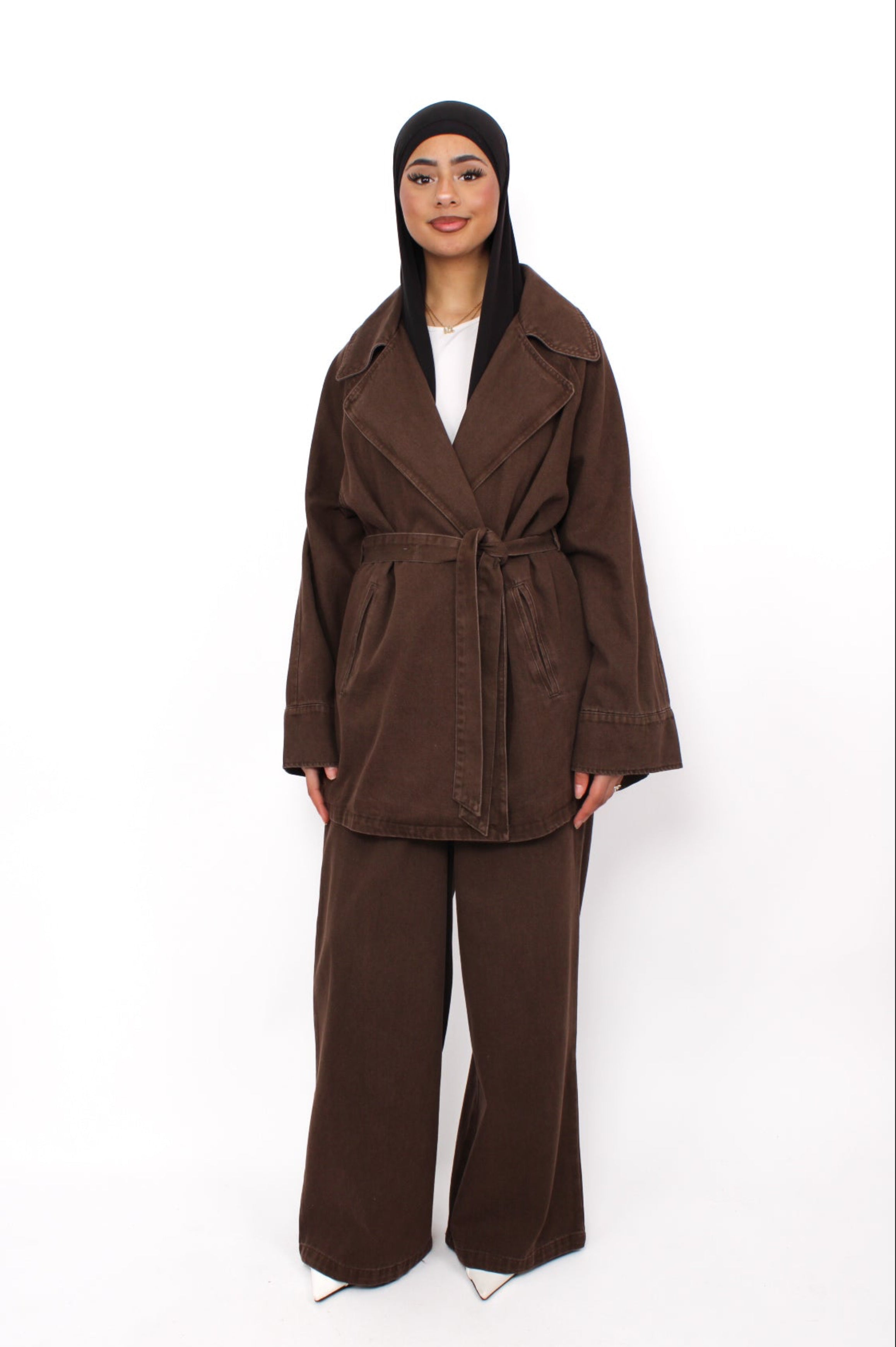 ESRA DENIM SET - BROWN