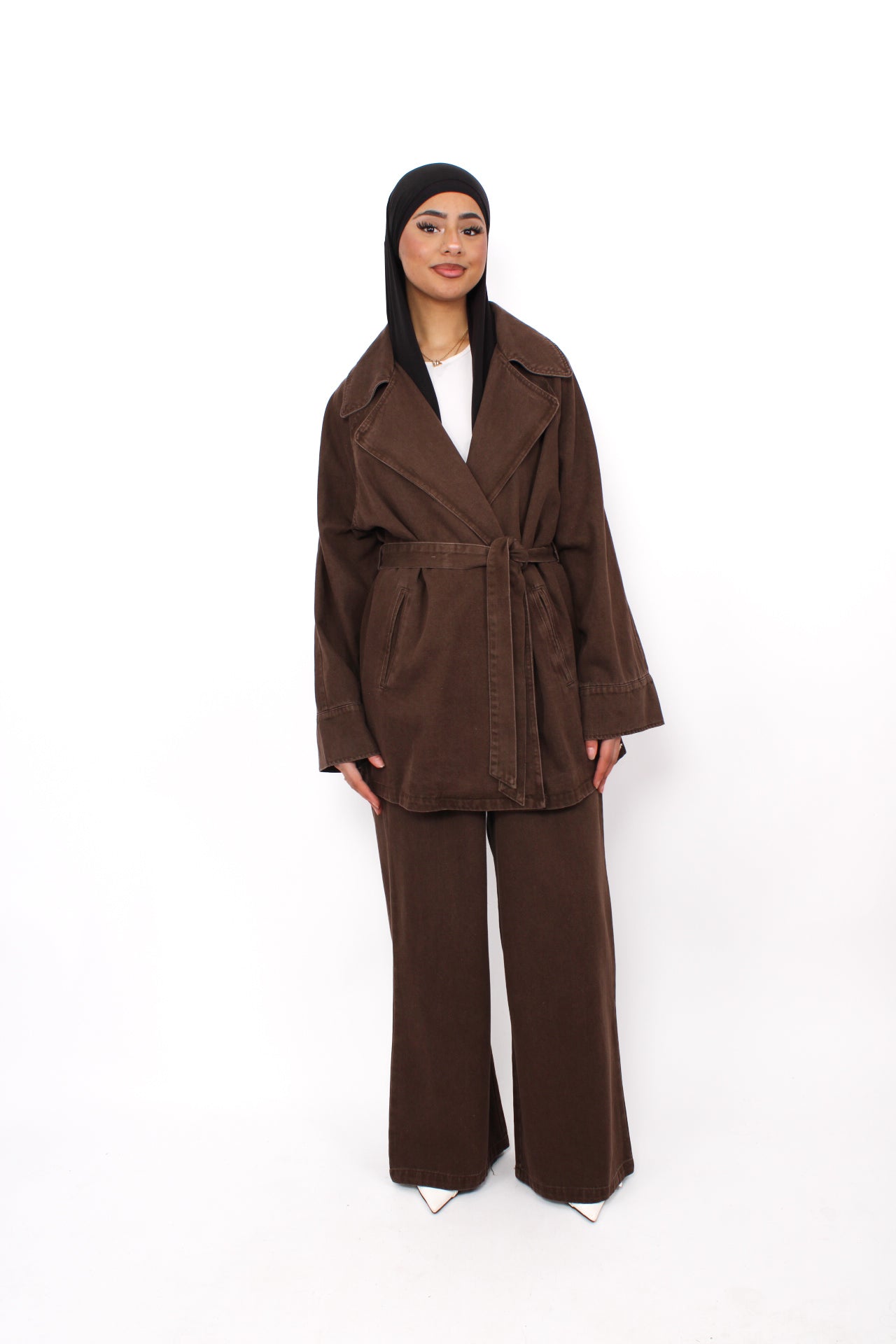 ESRA DENIM SET - BROWN