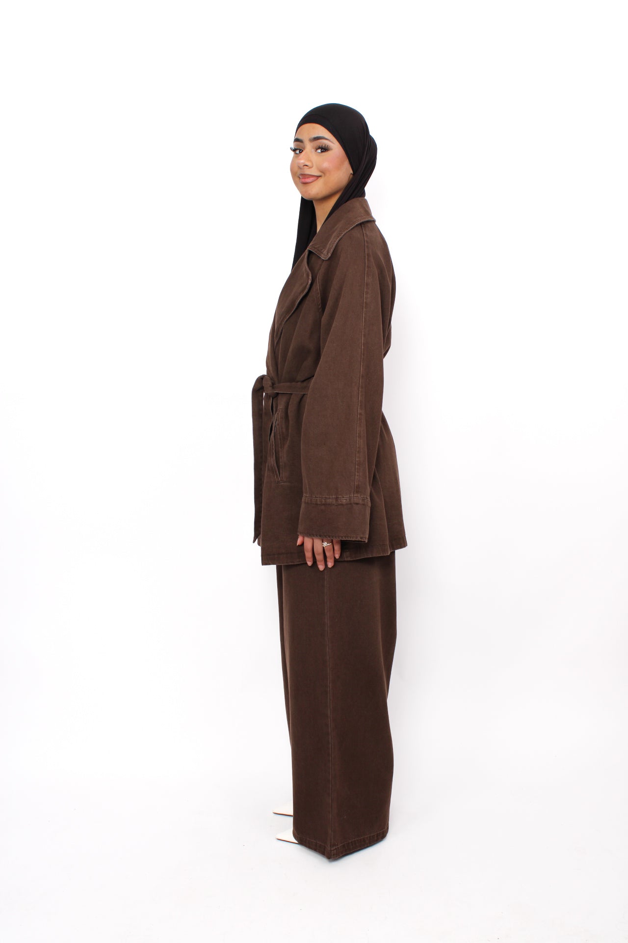 ESRA DENIM SET - BROWN