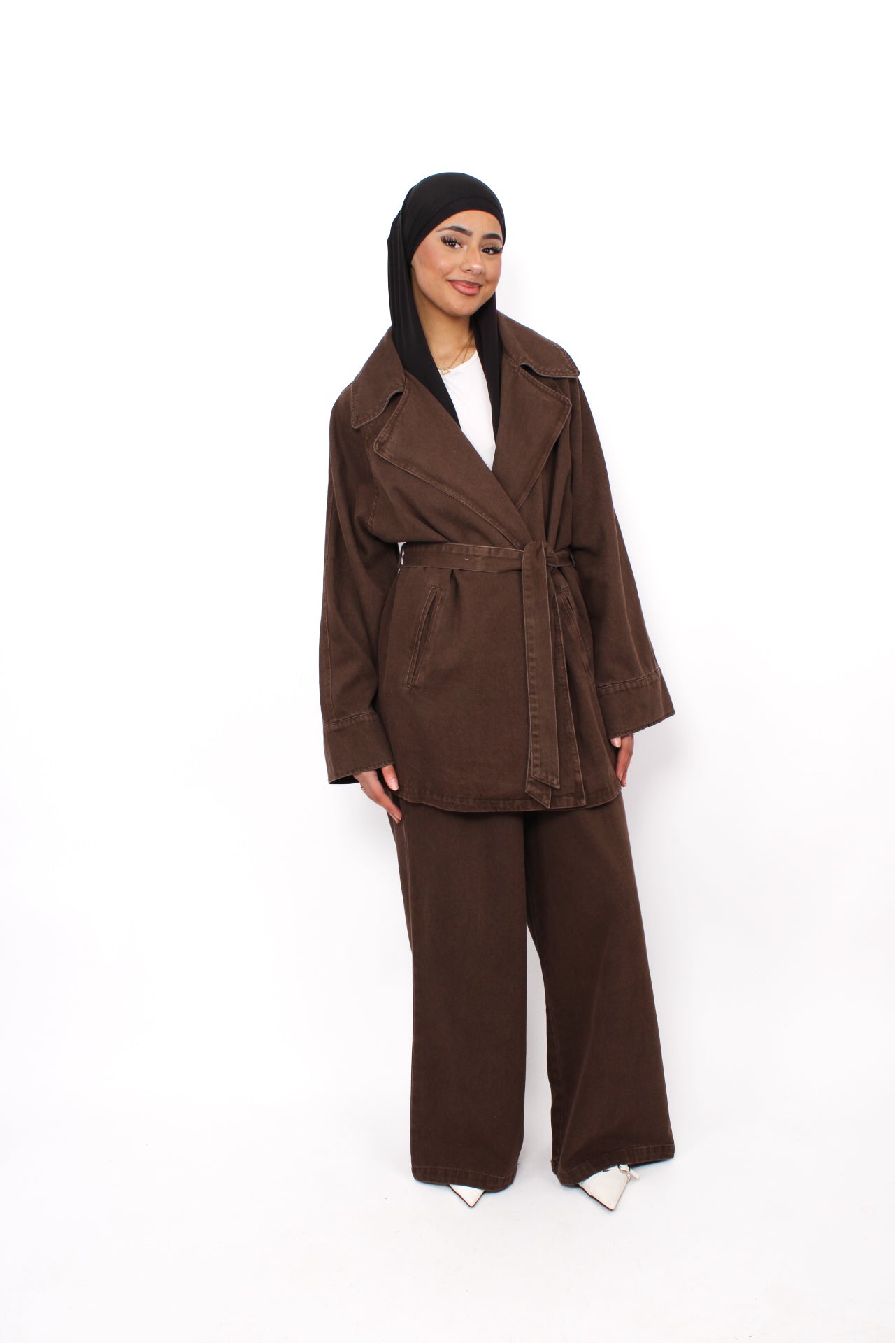 ESRA DENIM SET - BROWN