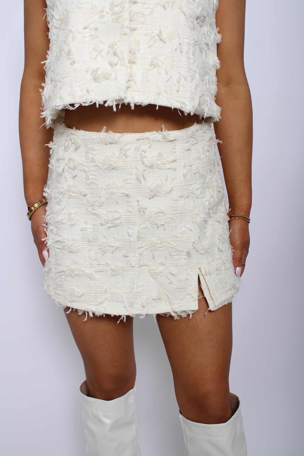 TWEED SKORT - ECRU