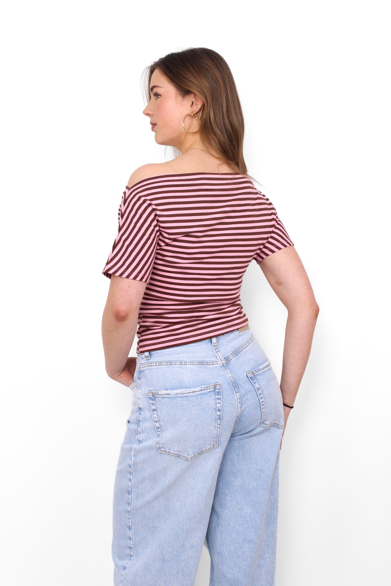 CHLOE STRIPE TOP - BORDEAUX