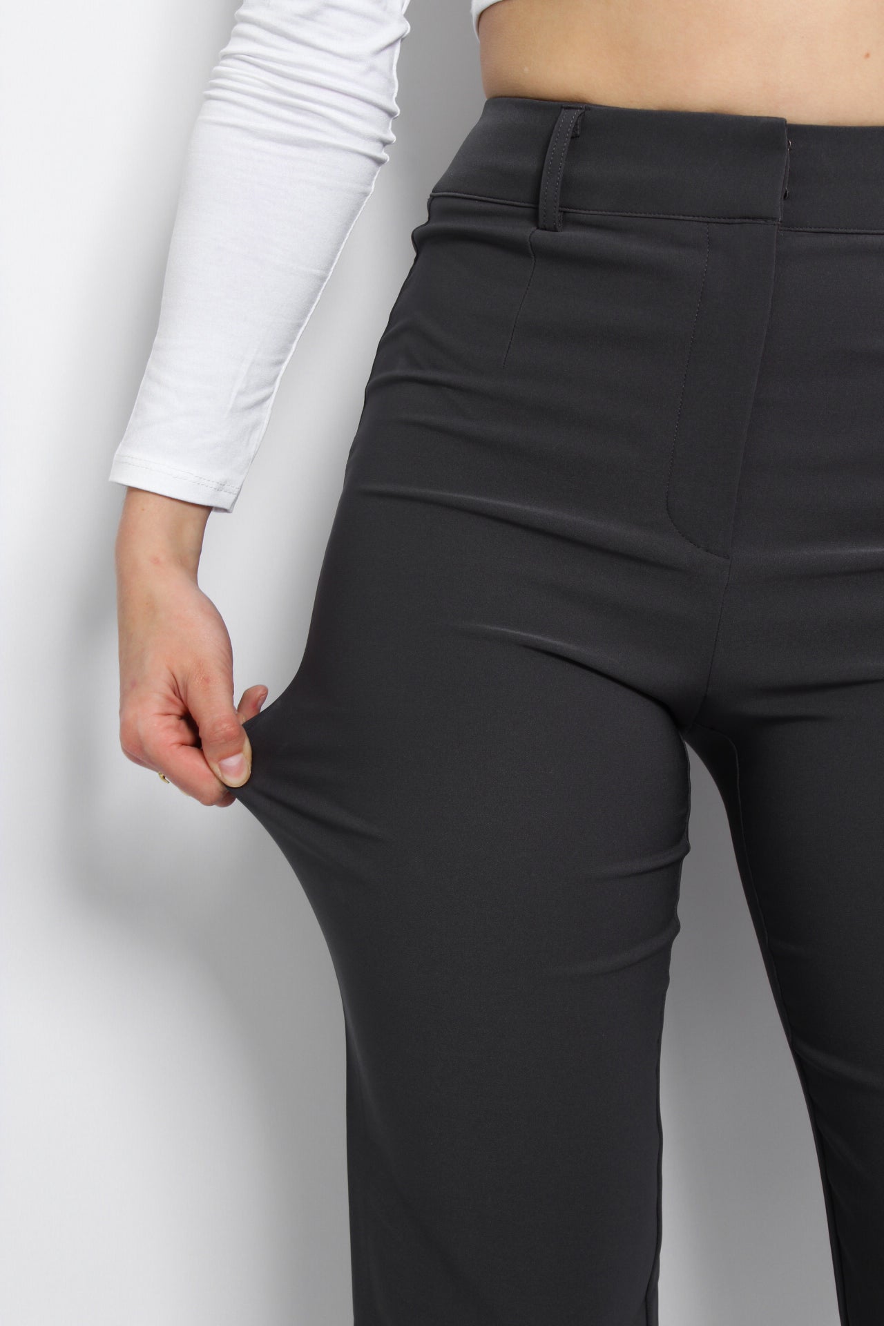 ''TALL'' STRETCH PANTS - DARK GREY