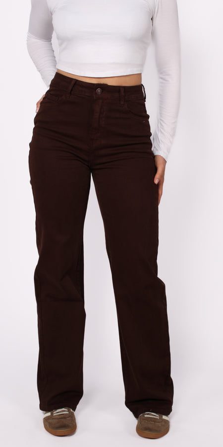 ''TALL'' WIDE LEG JEANS 986-19 - BROWN