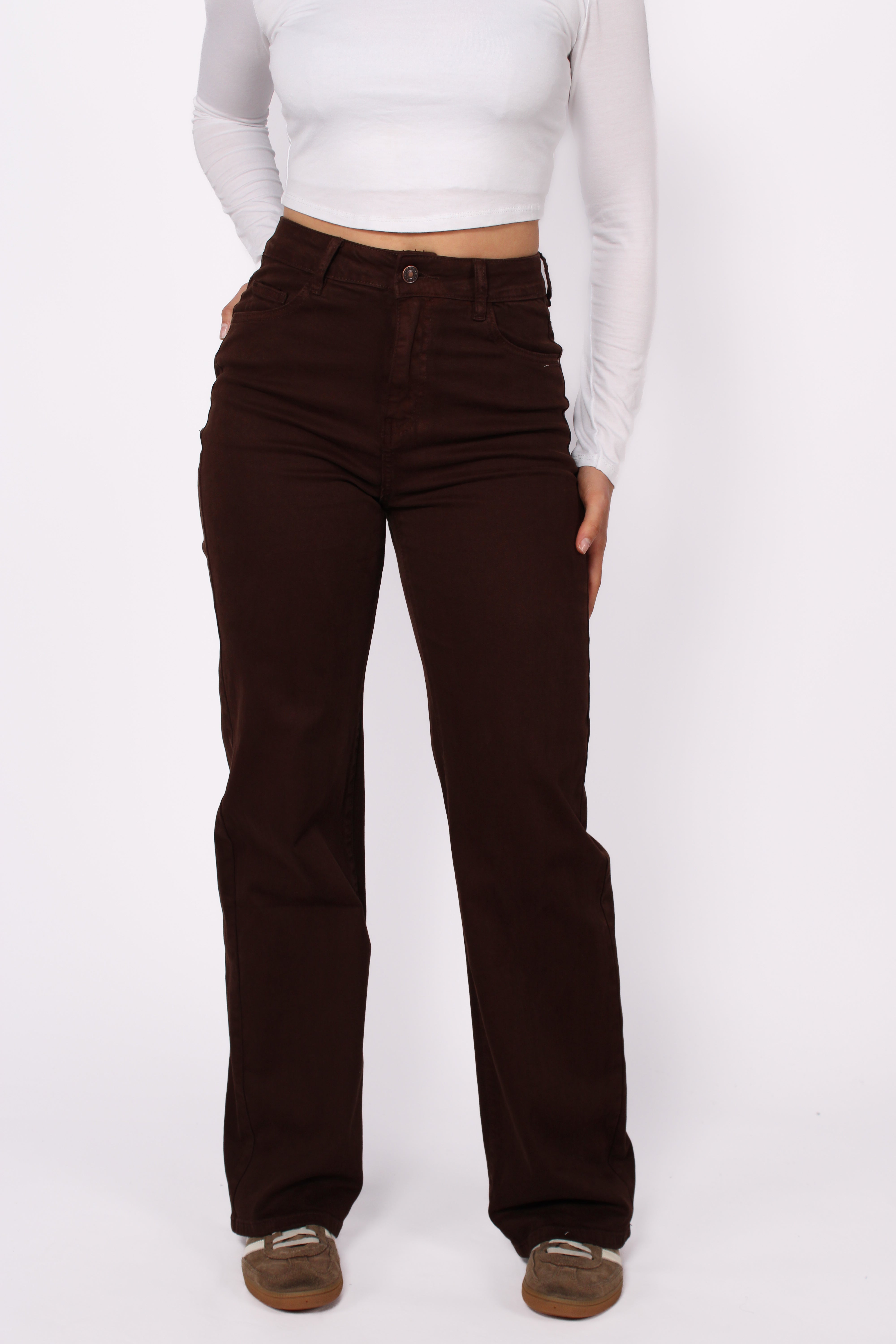 ''TALL'' WIDE LEG JEANS 986-19 - BROWN