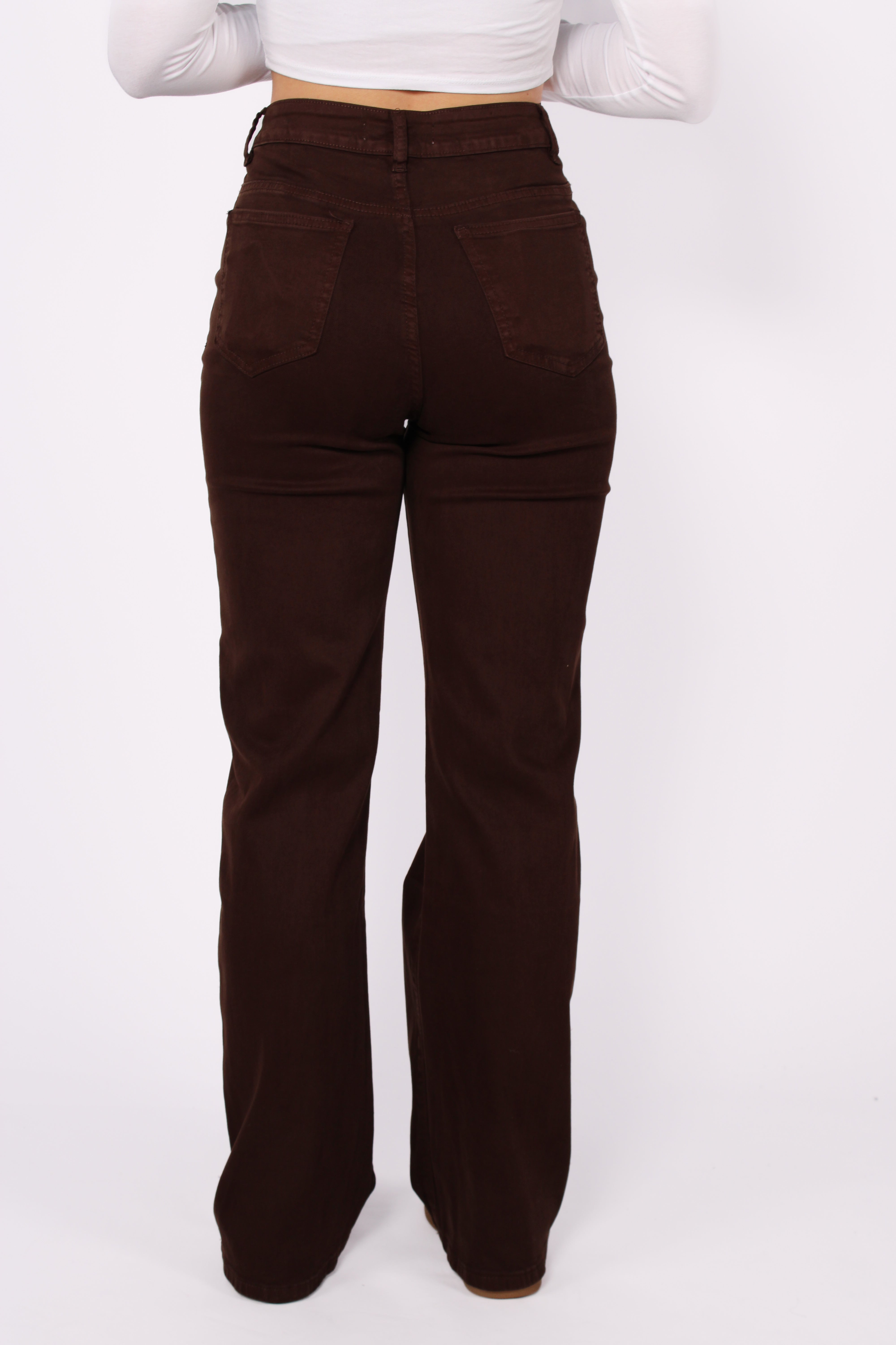 ''TALL'' WIDE LEG JEANS 986-19 - BROWN