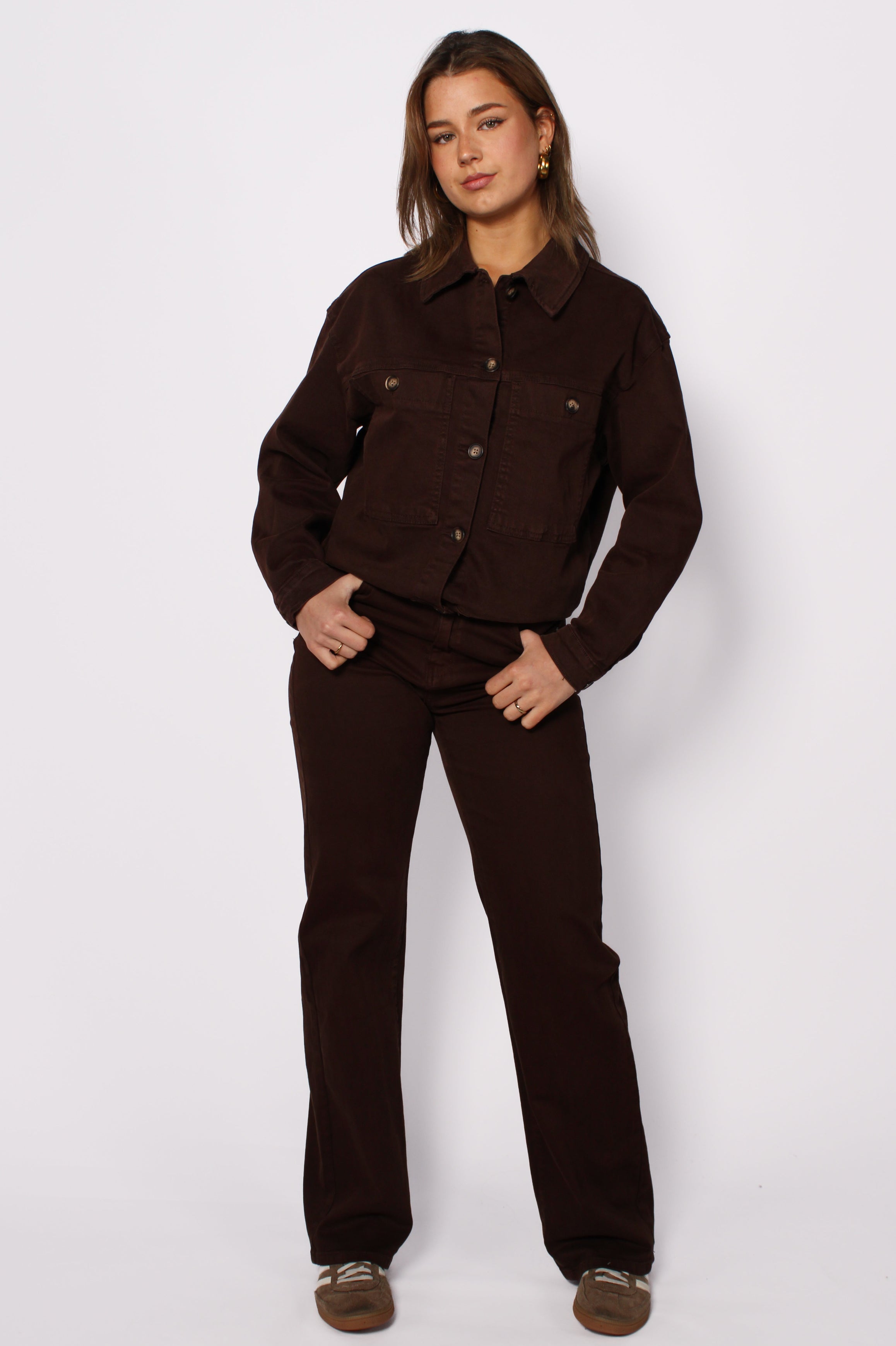 ''TALL'' WIDE LEG JEANS 986-19 - BROWN