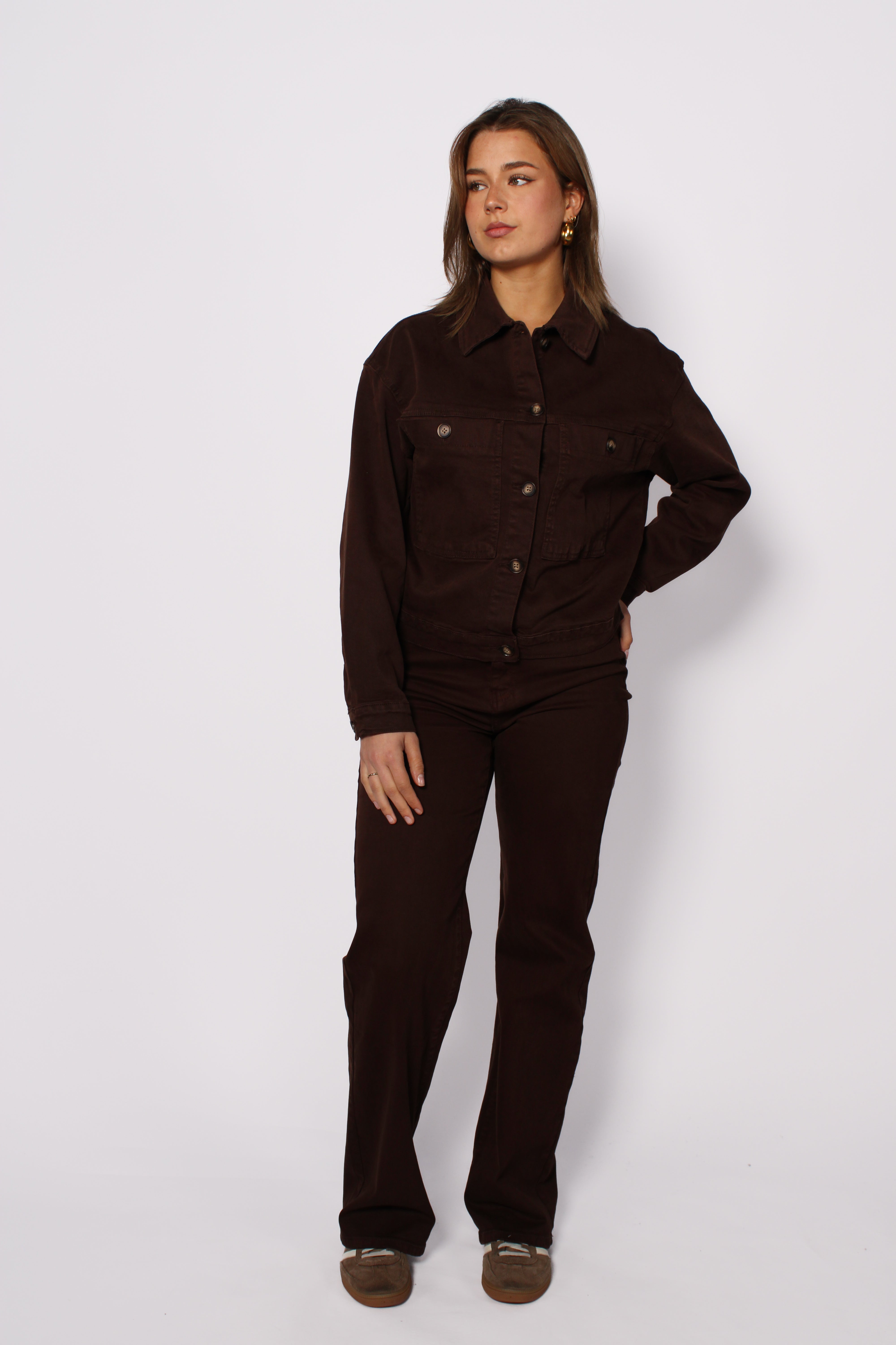 ''TALL'' WIDE LEG JEANS 986-19 - BROWN