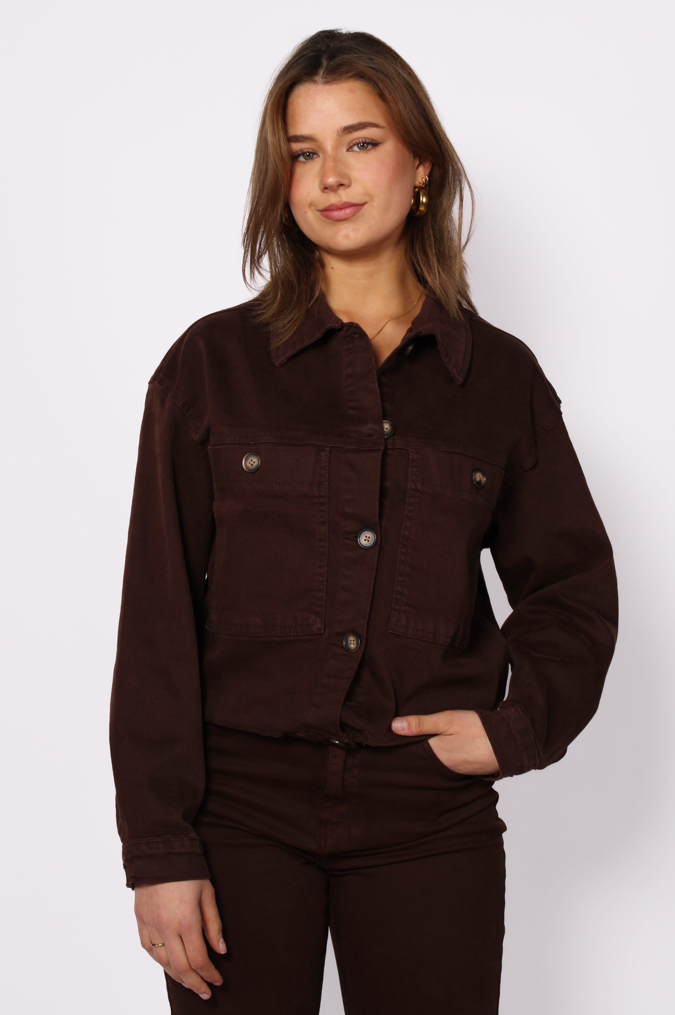 DENIM JACKET 698 - BROWN