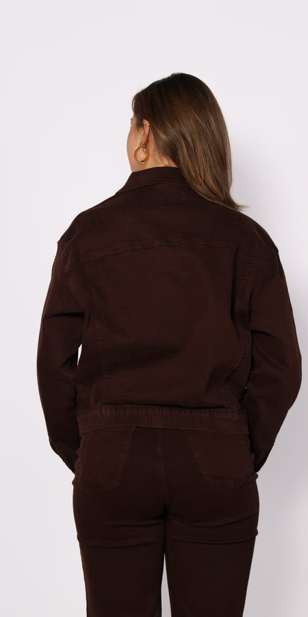 DENIM JACKET 698 - BROWN