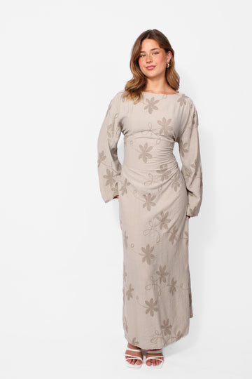 FLORAL EMBRODOIDERED DRESS
