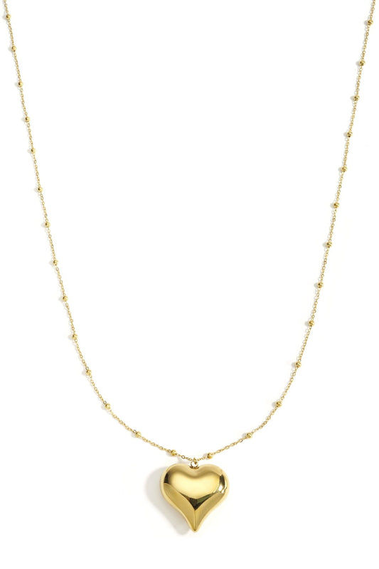 ''EXTRA LONG'' HEART NECKLACE - GOLD