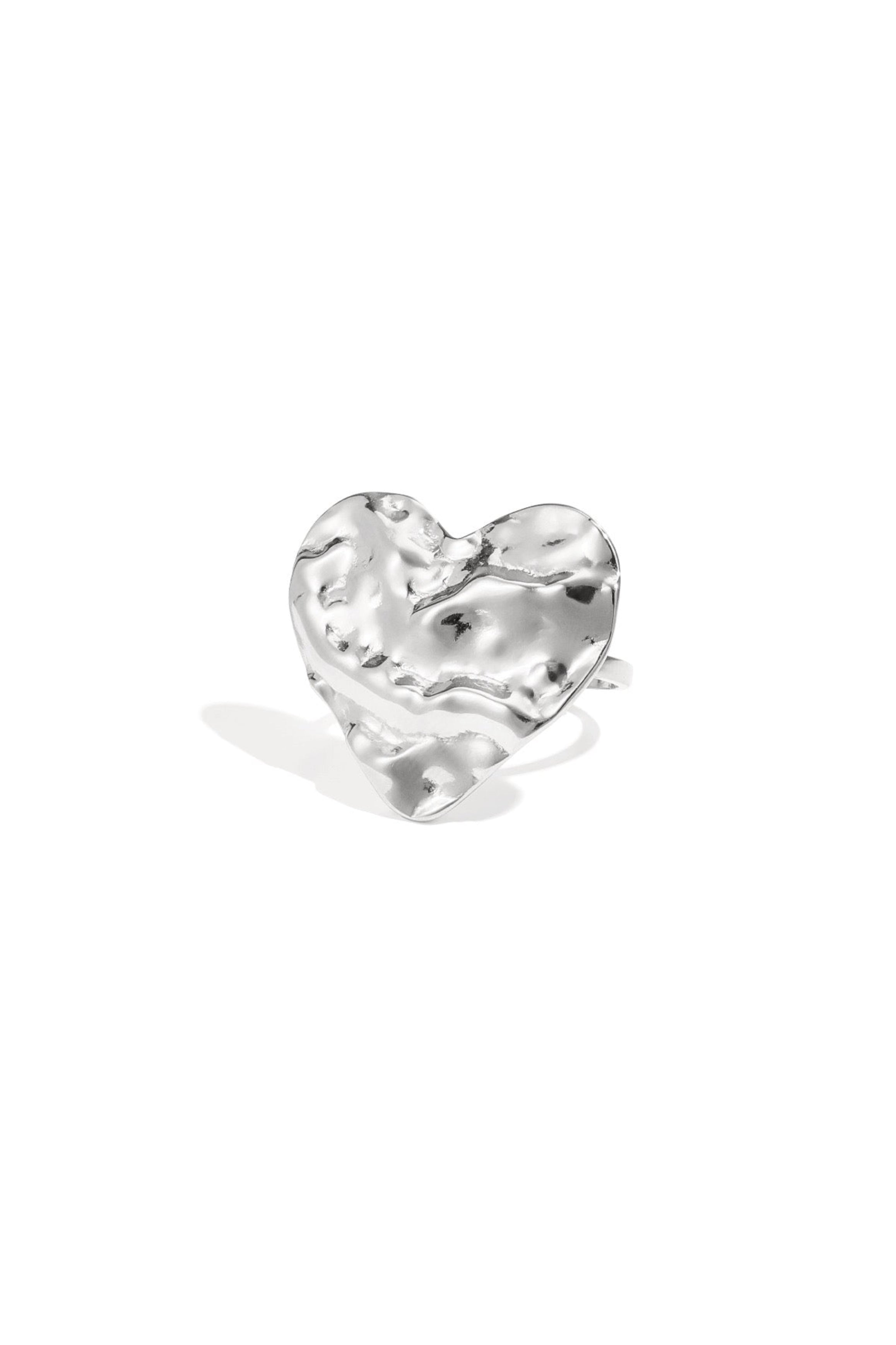 BIG HEART RING - SILVER