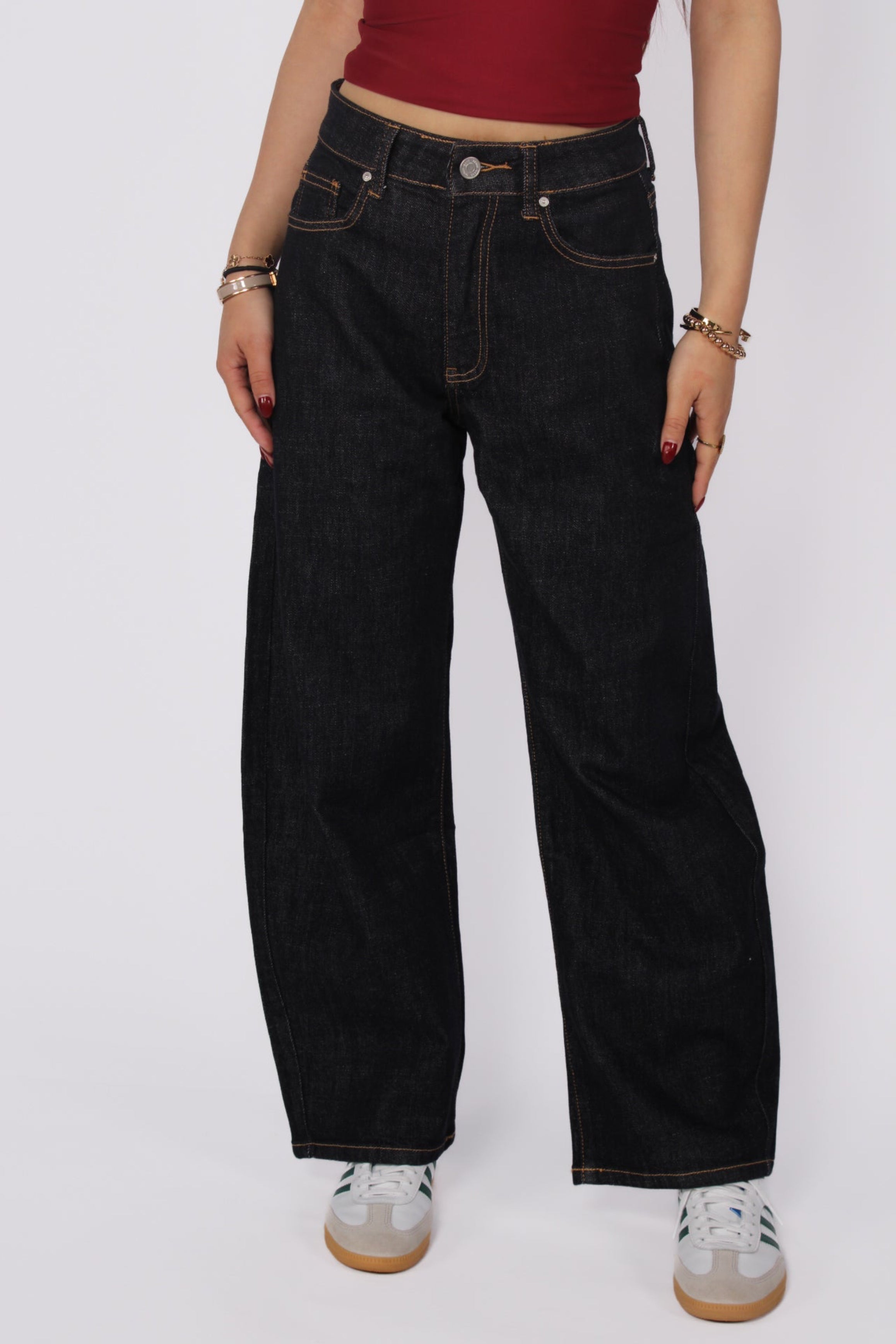 ''PETITE'' BALLOON JEANS 3809-1 - DARK DENIM