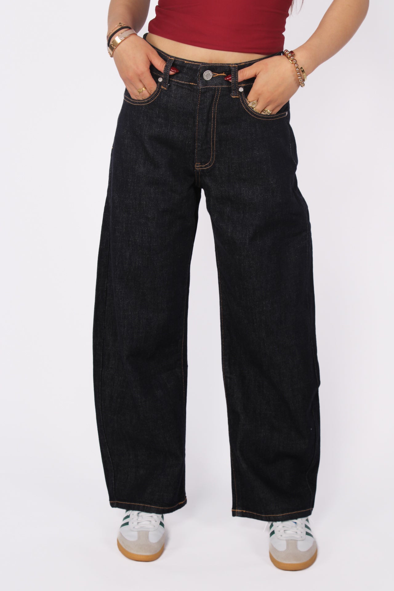 ''PETITE'' BALLOON JEANS 3809-1 - DARK DENIM