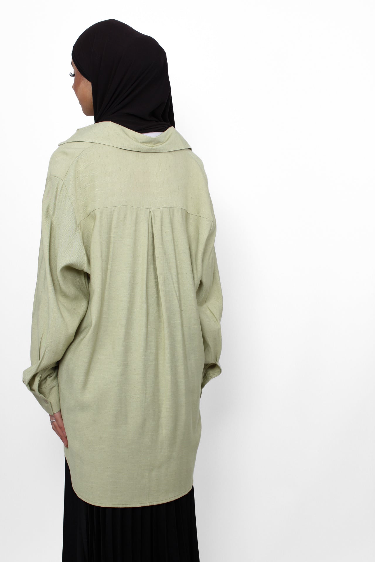 BASIC OVERSIZED BLOUSE - LIGHT GREEN
