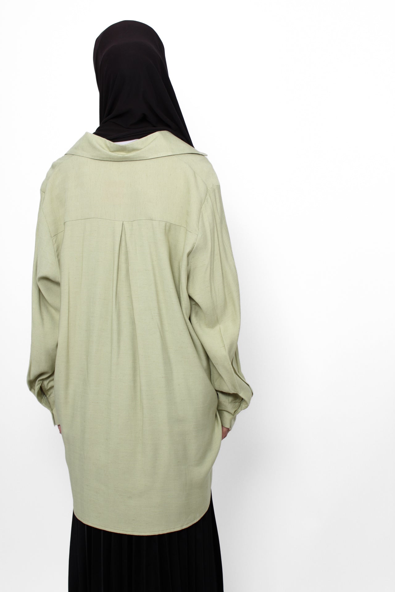 BASIC OVERSIZED BLOUSE - LIGHT GREEN