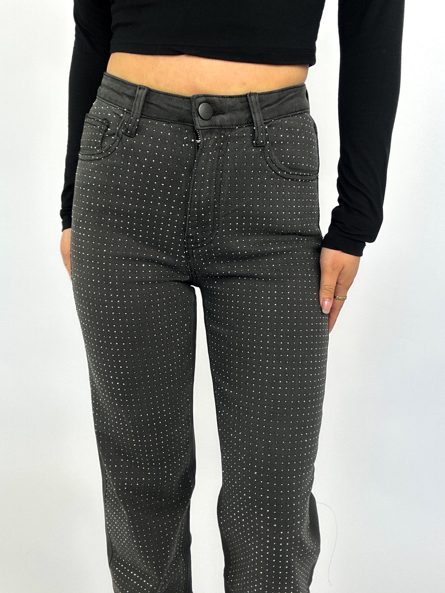 SPARKLE JEANS DARK GREY CHUN