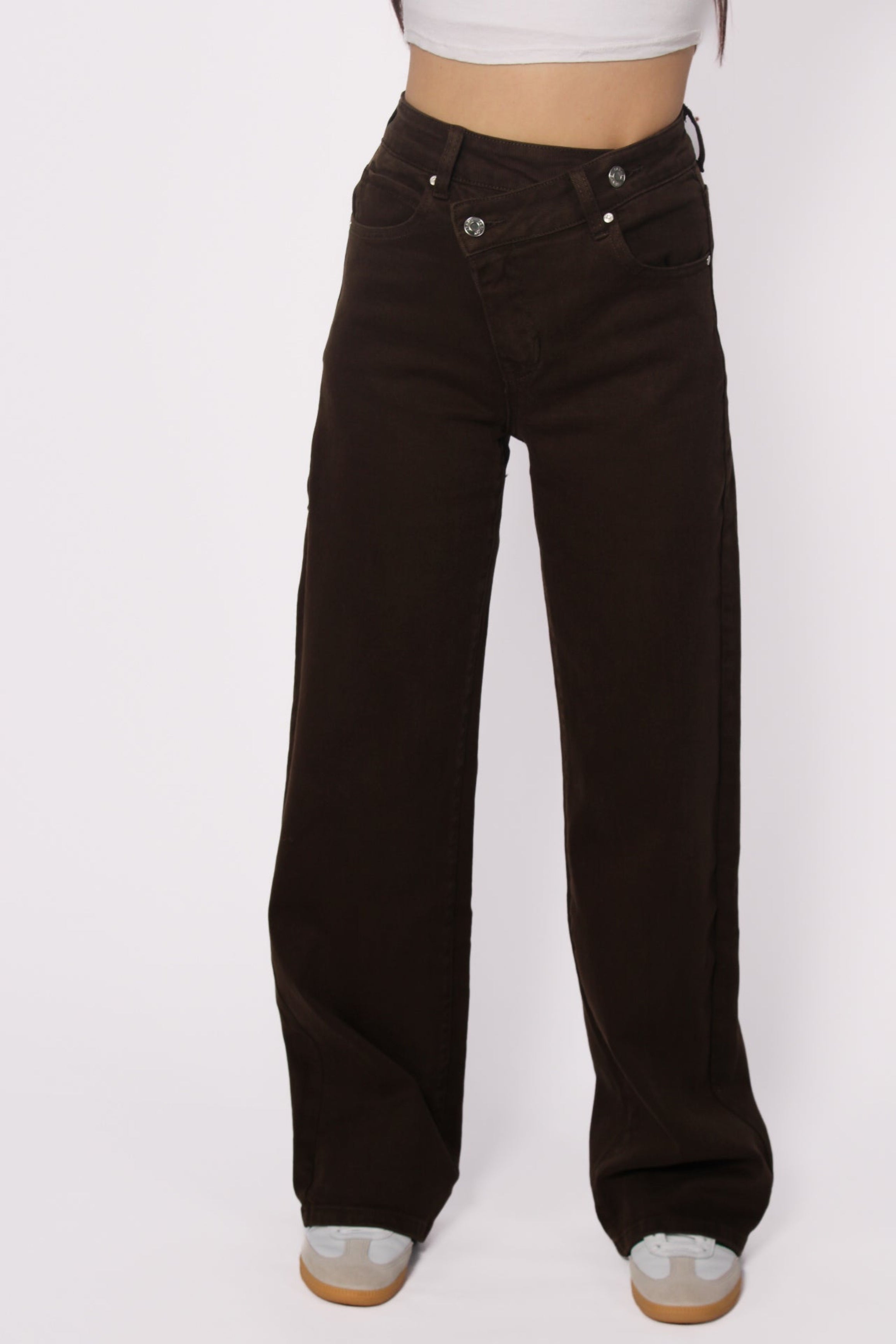 DOUBLE BUTTON JEANS G120 - BROWN