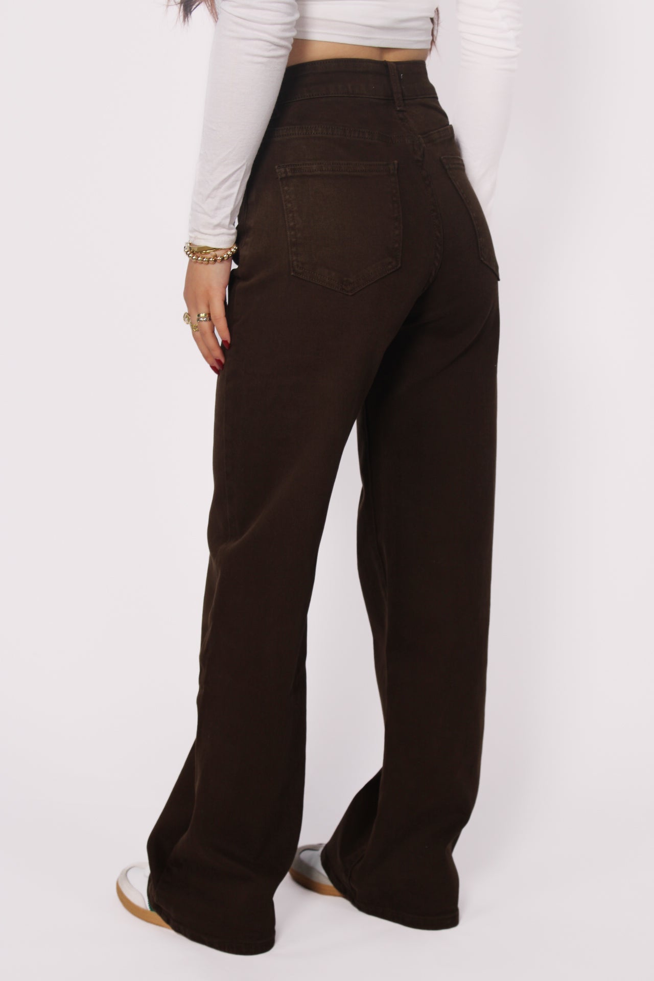 DOUBLE BUTTON JEANS G120 - BROWN