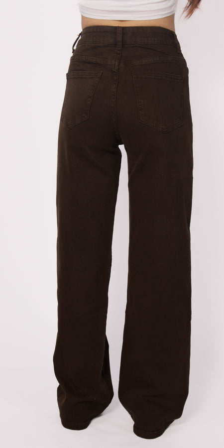 DOUBLE BUTTON JEANS G120 - BROWN