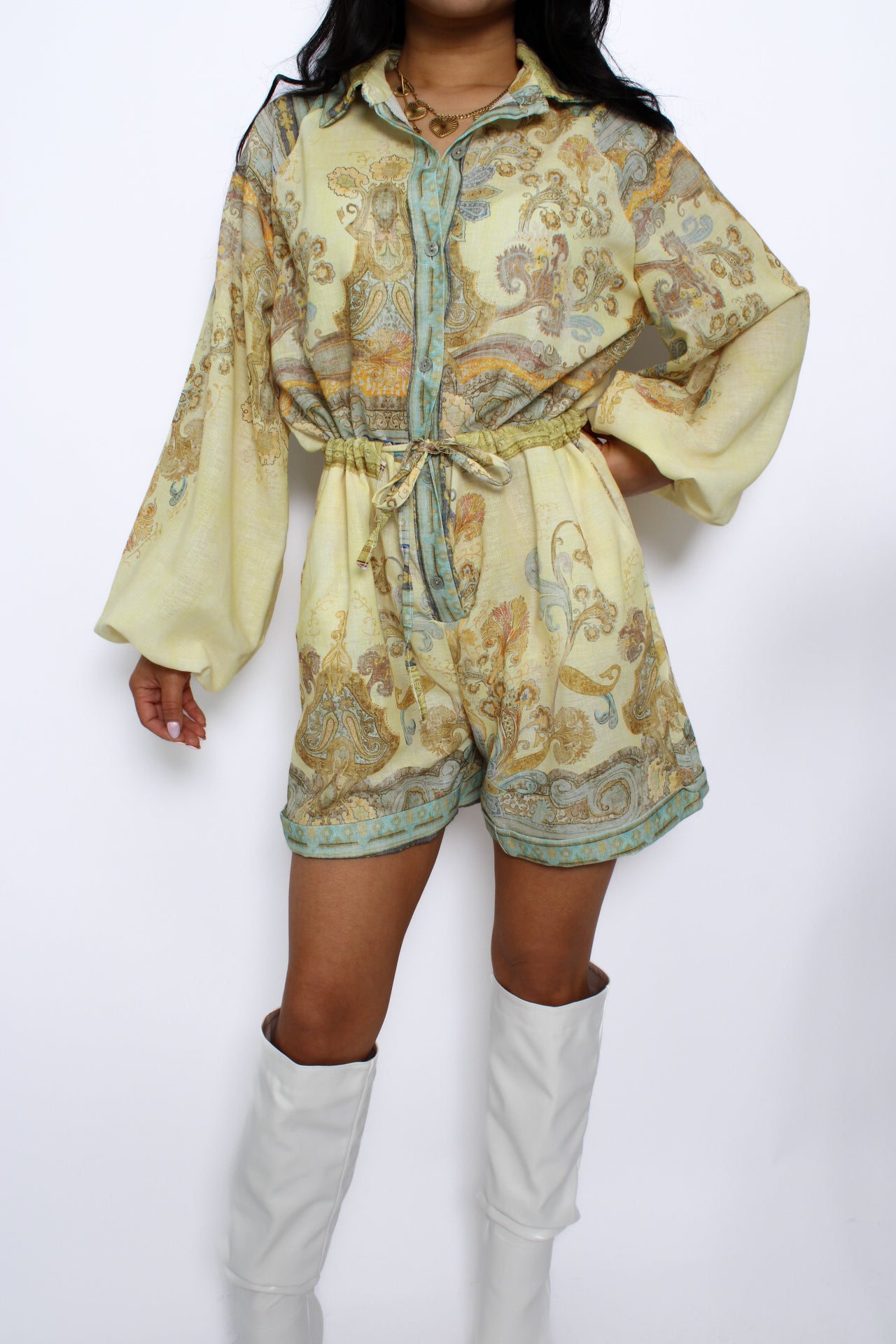 CHLOE PLAYSUIT - YELLOW