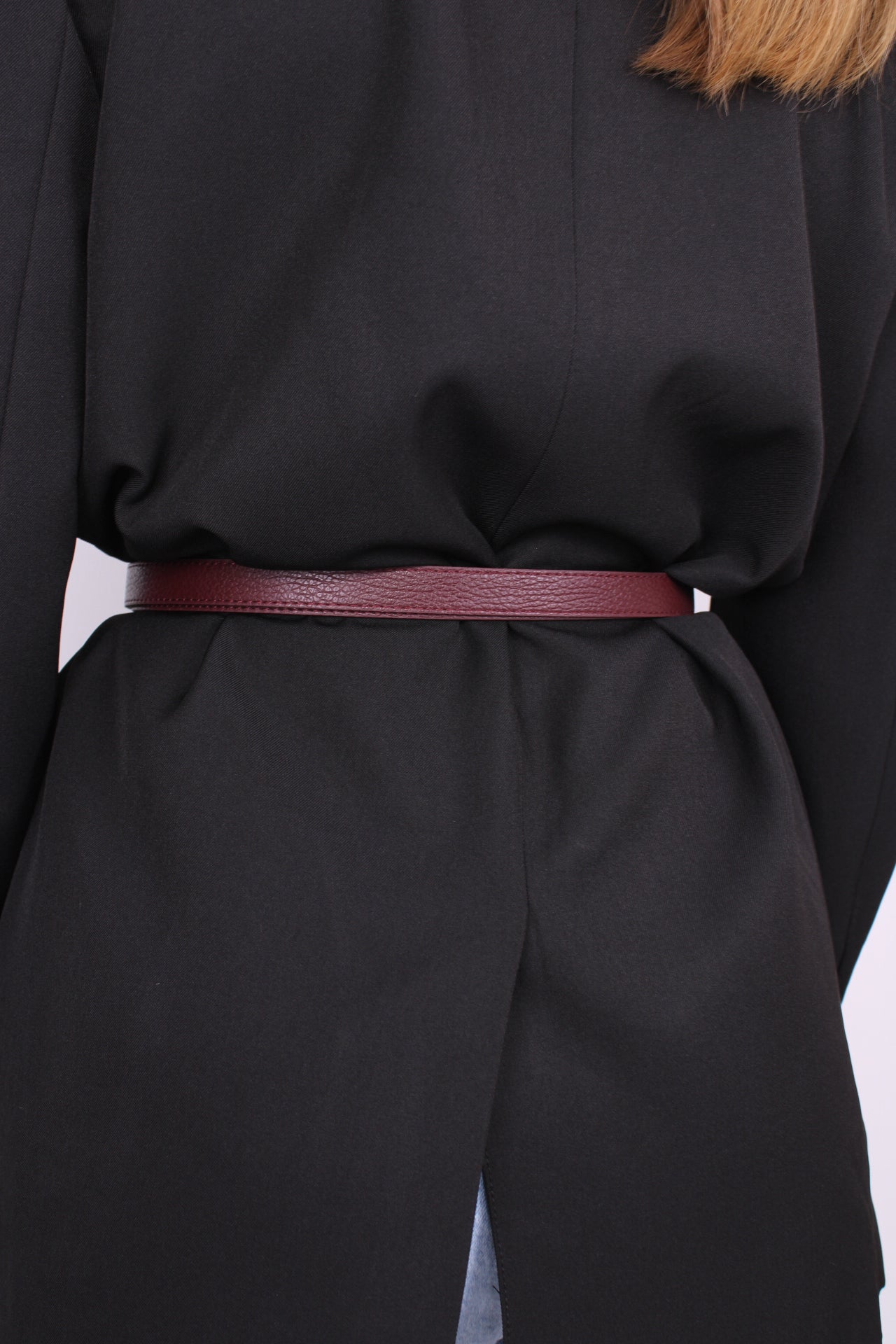 REAL LEATHER BELT - BORDEAUX