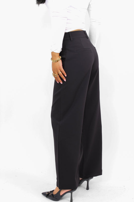 ''PETITE'' ESSENTIAL TROUSER MID WAIST WIDE LEG
