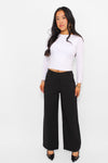 ''PETITE'' ESSENTIAL TROUSER MID WAIST WIDE LEG