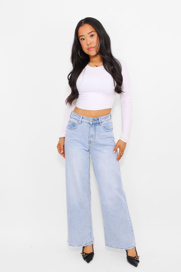 ''PETITE'' WIDE LEG JEANS 9212