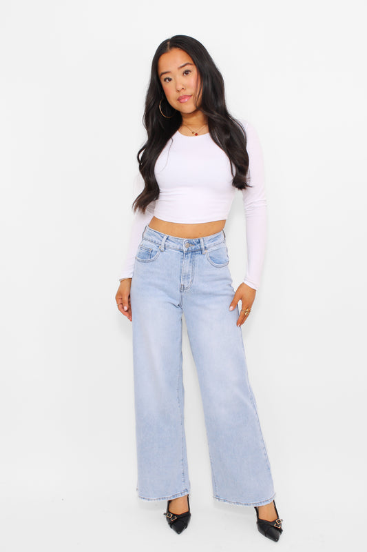 ''PETITE'' WIDE LEG JEANS 9212