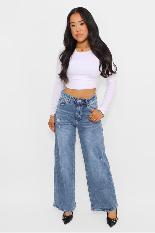 ''PETITE'' DAD FIT JEANS 195-2